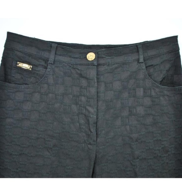 St. John Sport Marie Gray Essentials black jacquard textured pants size 4 - Picture 2 of 5